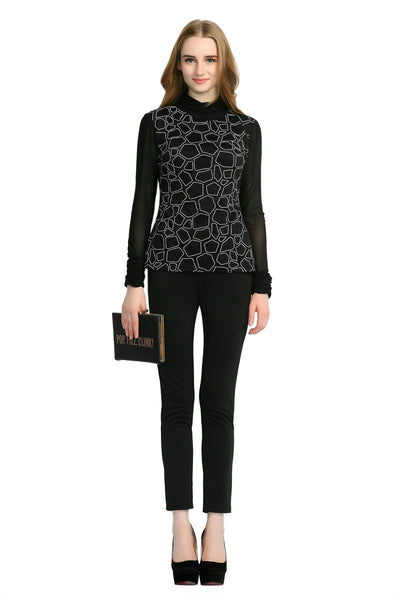 Long Sleeve Hollow Turtleneck Fashion Top | Niteo Collection