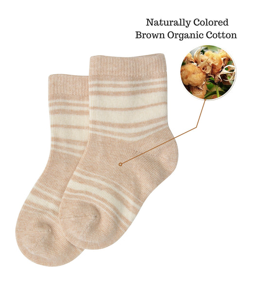Organic Cotton Baby Socks-Brown