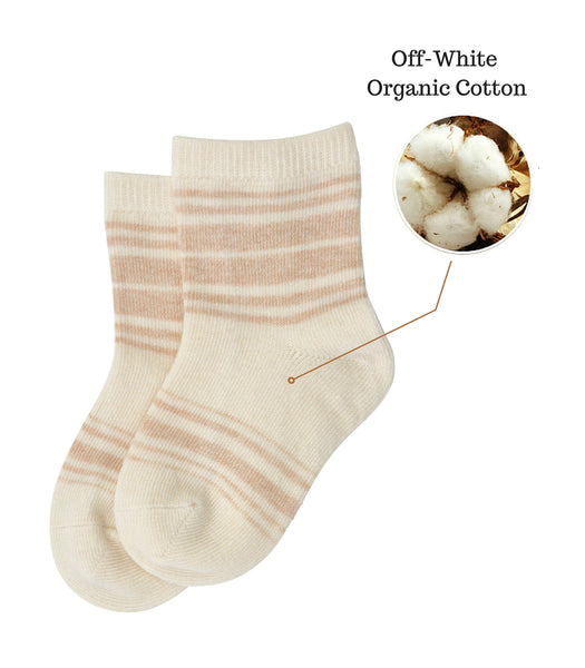 Organic Cotton Baby Socks-WhitenBrown